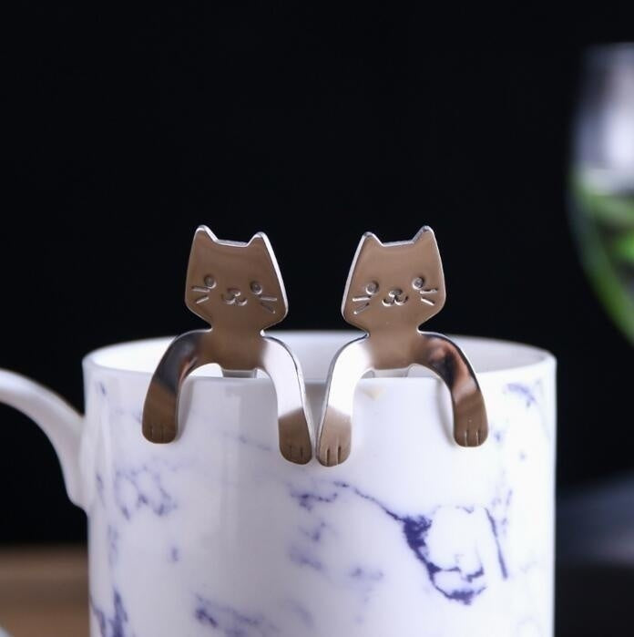 Cute Cat Long Handle Tea Spoon