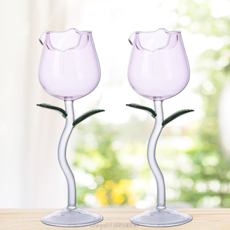 Rose Shape Elegant Wine Glass