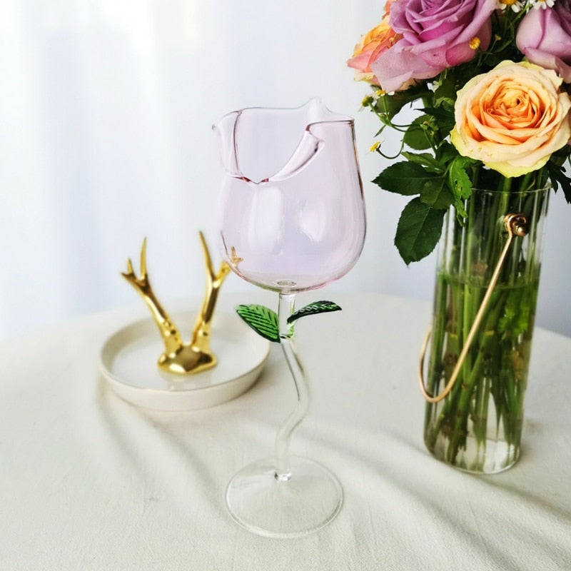 Rose Shape Elegant Wine Glass