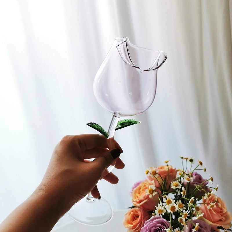 Rose Shape Elegant Wine Glass