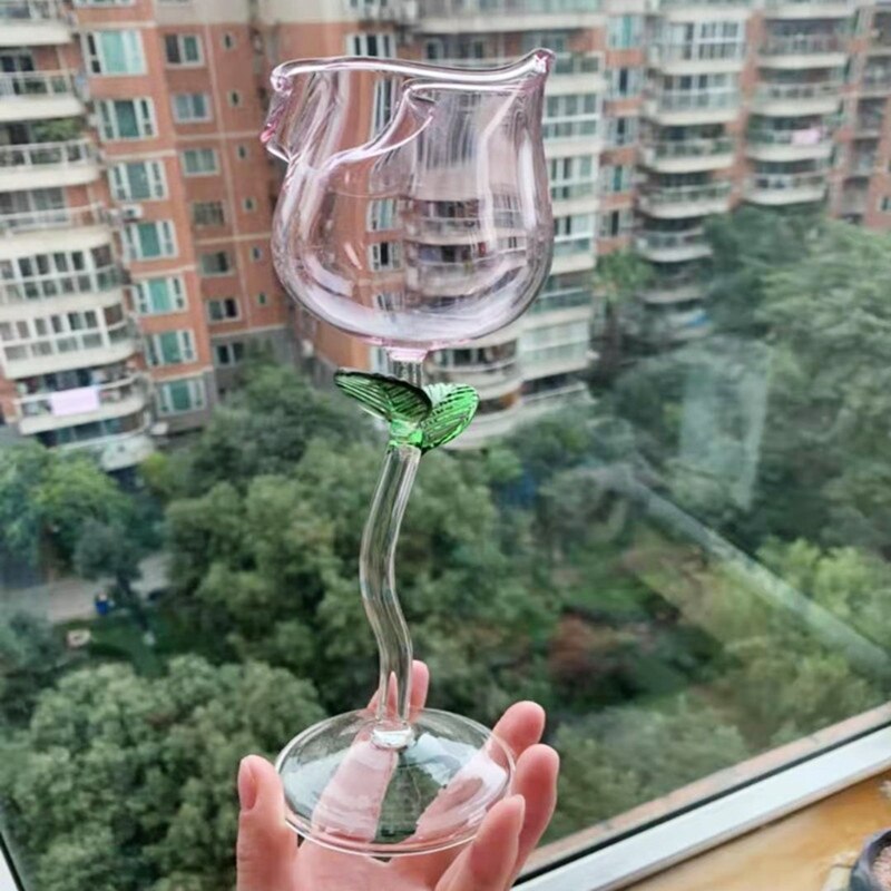 Rose Shape Elegant Wine Glass