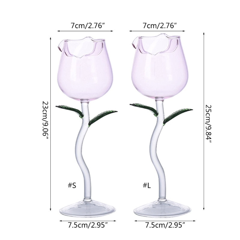 Rose Shape Elegant Wine Glass