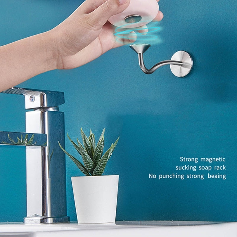 Wall-Mounted  Magnetic Soap Holder Rack