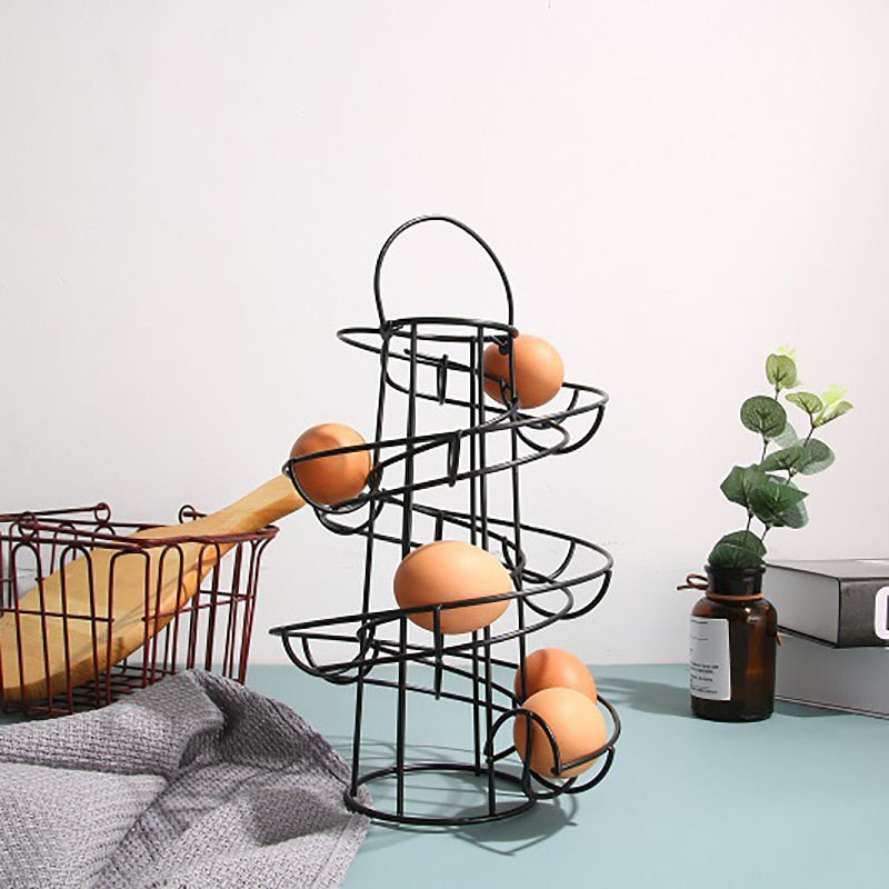 Creative Spiral Egg Dispenser Storage Rack - UTILITY5STORE