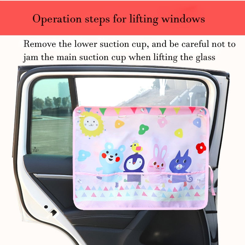 Universal Retractable Car Kids Sunshade Organizer