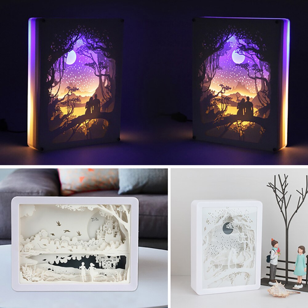 Creative 3D Paper Box LED Night Lamp