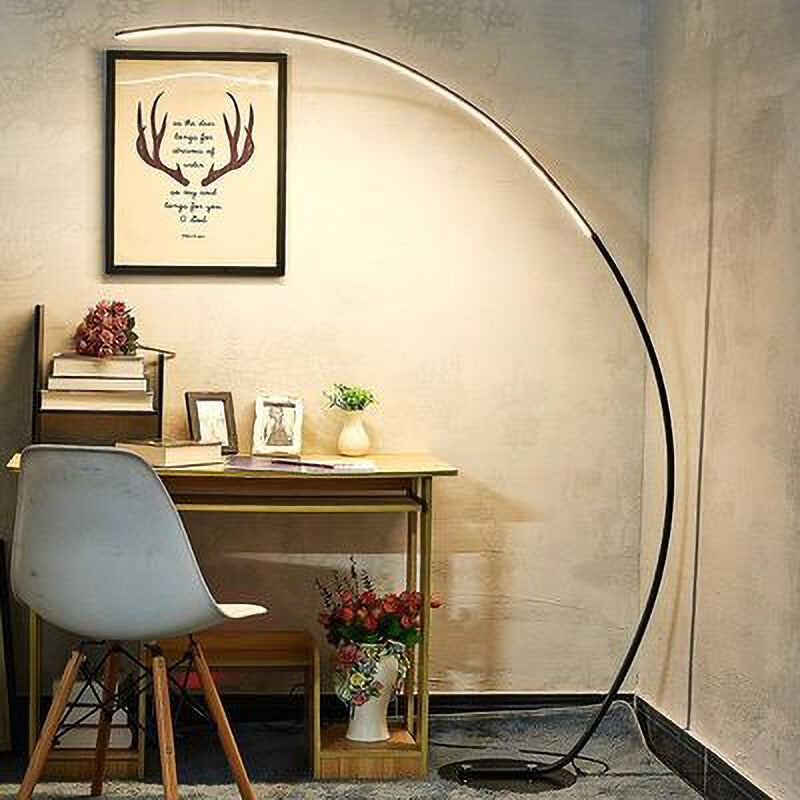 Elegant Curved LED Corner Floor Lamp