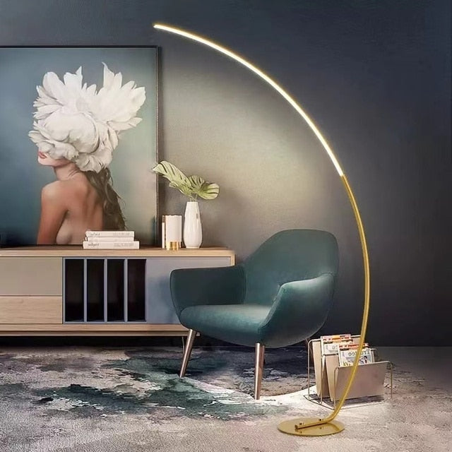 Elegant Curved LED Corner Floor Lamp