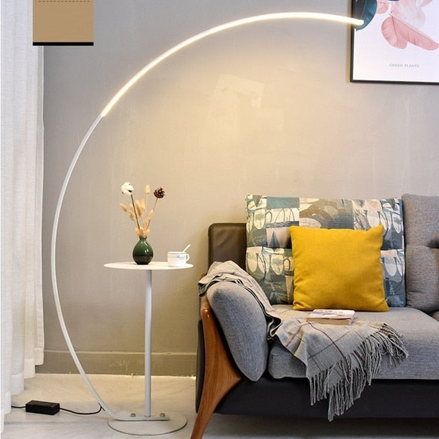 Elegant Curved LED Corner Floor Lamp