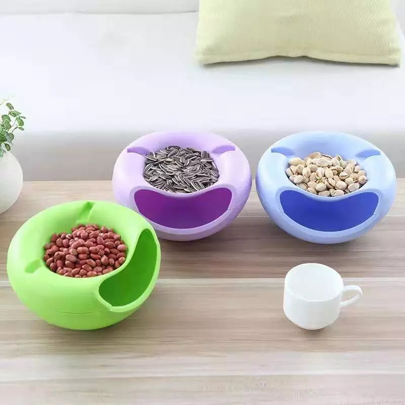 Multifunctional Double Layer Dish with Phone Holder