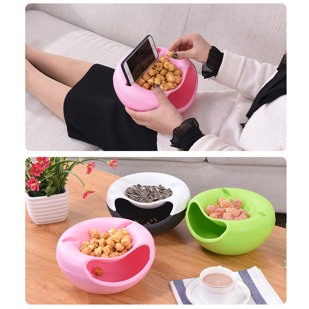 Multifunctional Double Layer Dish with Phone Holder