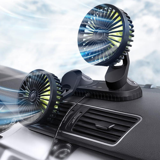 Car Dashboard Double USB Cooling Fan