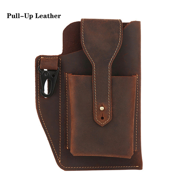 Retro Leather Multifunctional Phone Holder Waist Bag