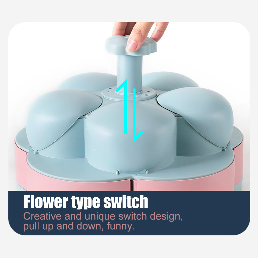 Two-Layer Rotating Flower Candy Snack Box