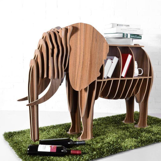 High-end European Style Wood Elephant Furniture Book Shelf