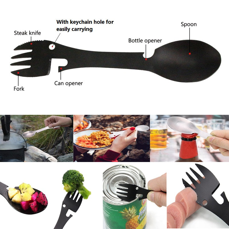 Stainless Steel Multifunctional Bottle Opener Spork