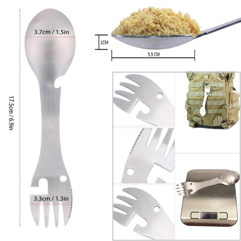 Stainless Steel Multifunctional Bottle Opener Spork