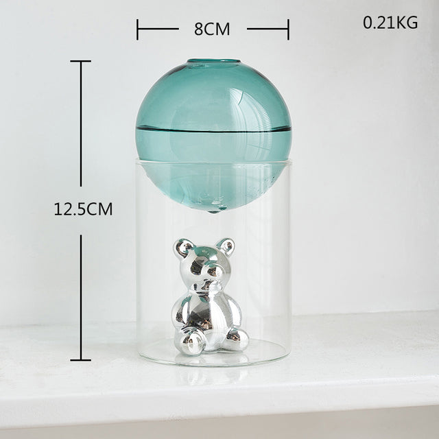 Transparent Double Glass Terrarium Art Vase