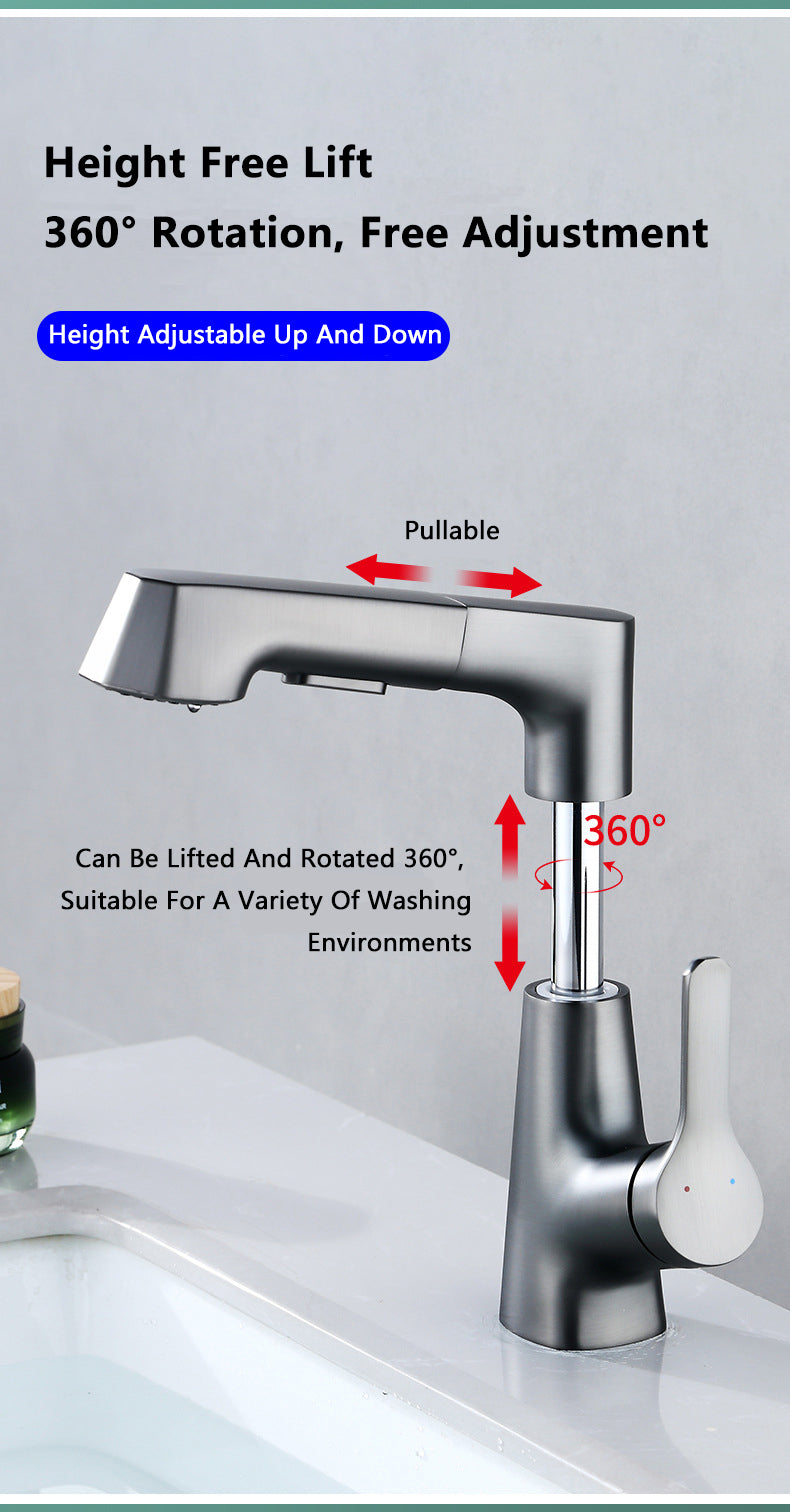 Modern Bathroom Telescopic Basin Waterfall Faucet - UTILITY5STORE