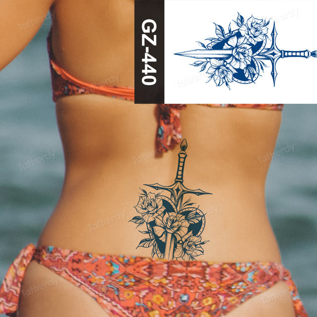 Blooming Flower Orchid Semi-Permanent Temporary Tattoo