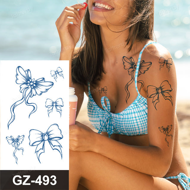 Blooming Flower Orchid Semi-Permanent Temporary Tattoo