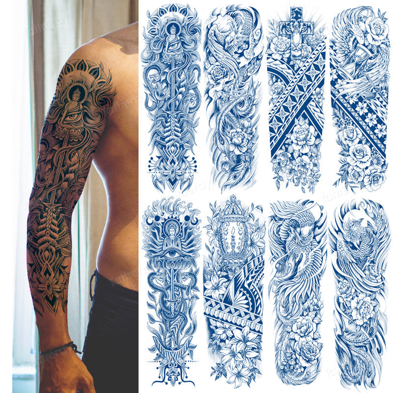 Life Meaning Full Sleeve Semi-Permanent Tattoo