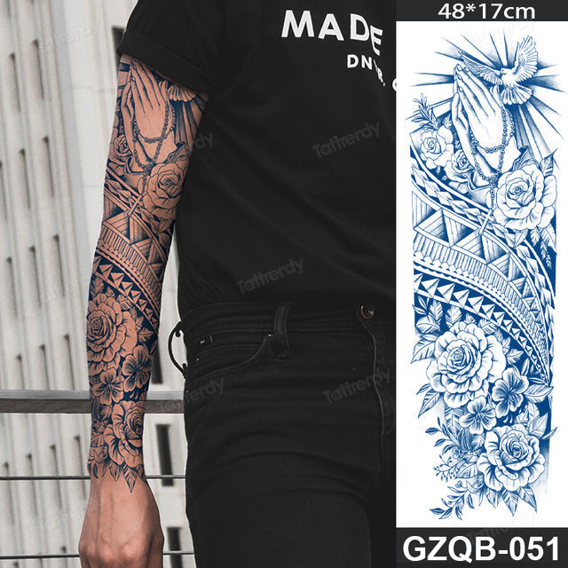 Life Meaning Full Sleeve Semi-Permanent Tattoo