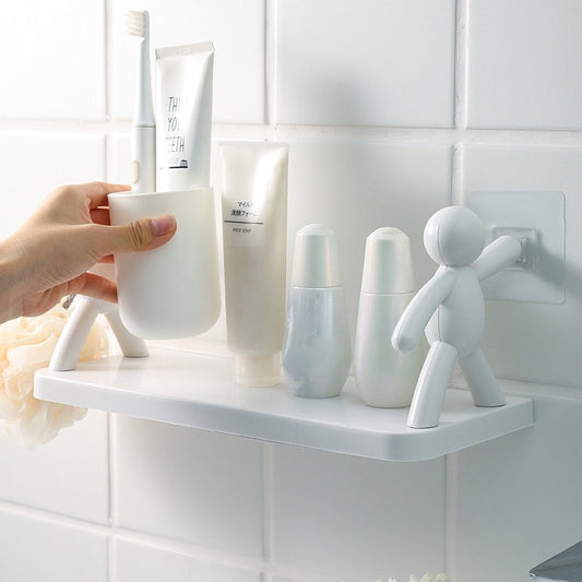 Punch-Free Human Figure Bathroom Shelf