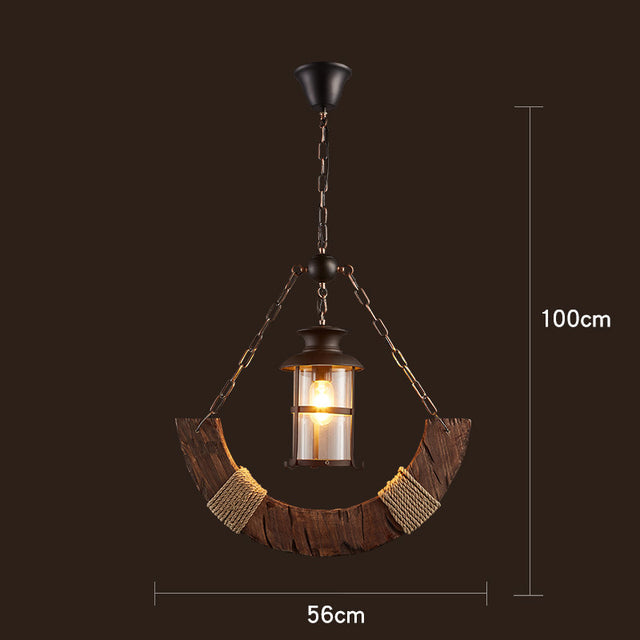 Retro Creative Wood Metal Vintage Pendant Lights