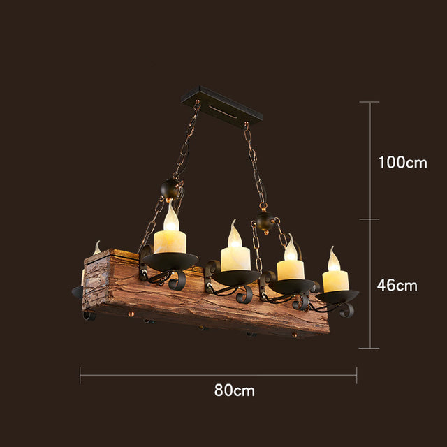 Retro Creative Wood Metal Vintage Pendant Lights