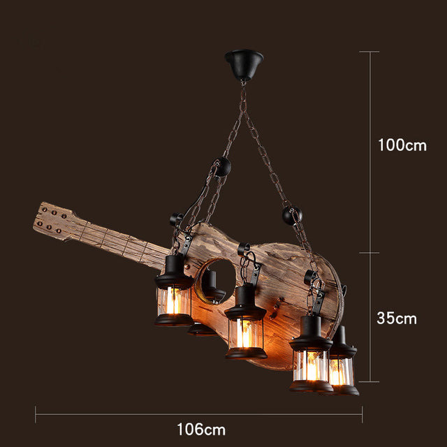 Retro Creative Wood Metal Vintage Pendant Lights