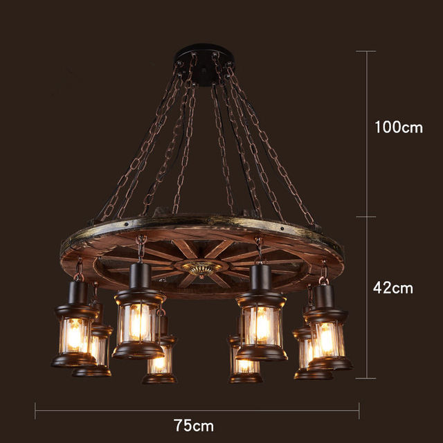 Retro Creative Wood Metal Vintage Pendant Lights