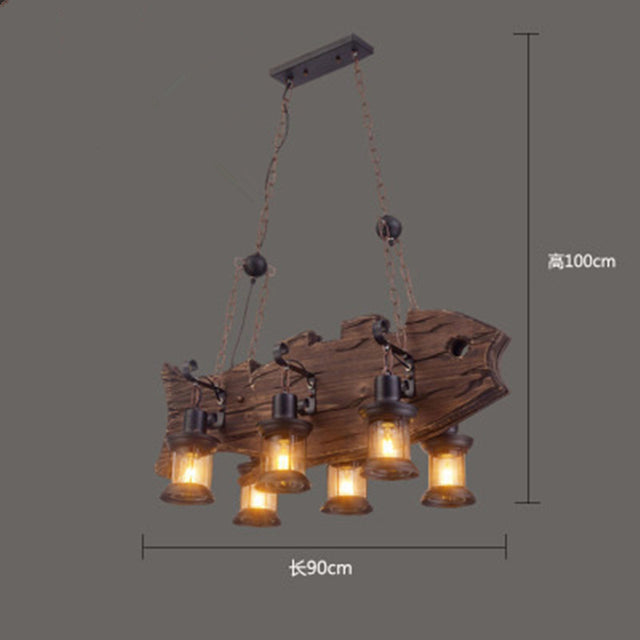 Retro Creative Wood Metal Vintage Pendant Lights