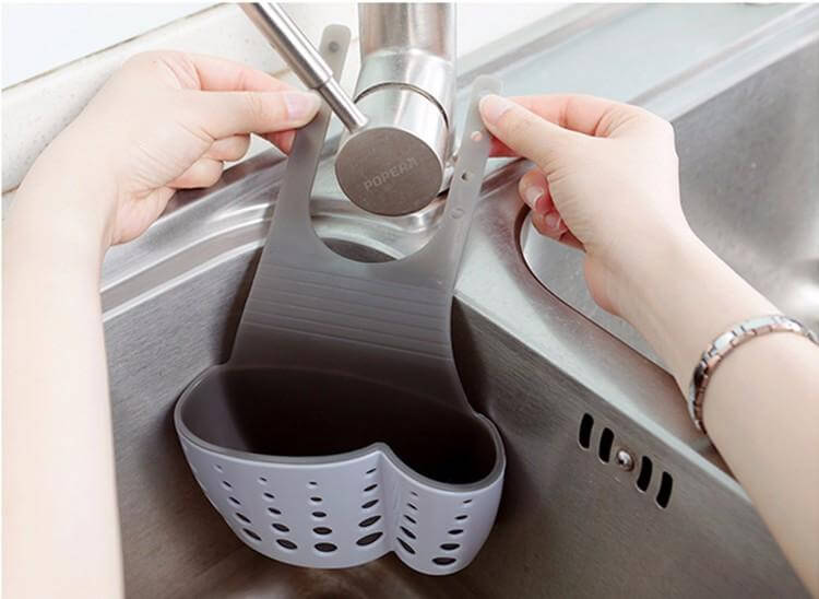 Useful Suction Cup Sink Shelf Soap Rack Kitchen