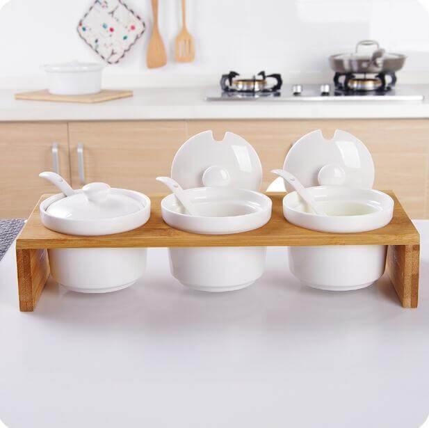 Japan Style Ceramic Spice Jar Kitchen Organizer
