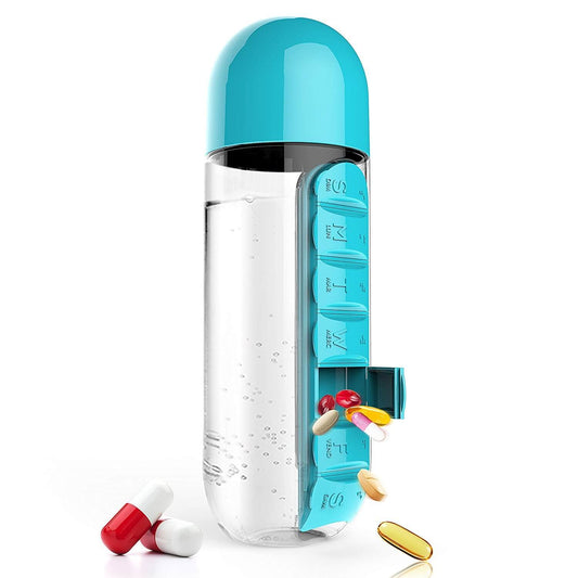 Water Bottle Daily Pill Organizer