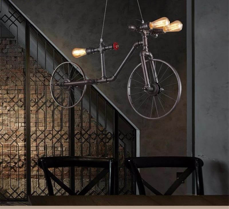 Retro Loft Style Bicycle Metal Lamp