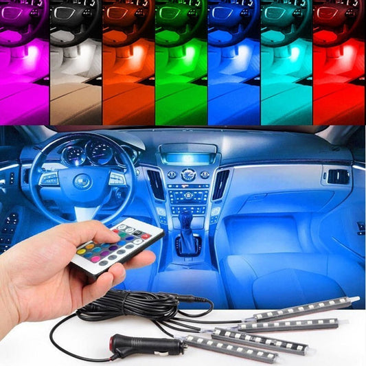 4pcs LED Car Interior Lighting Kit