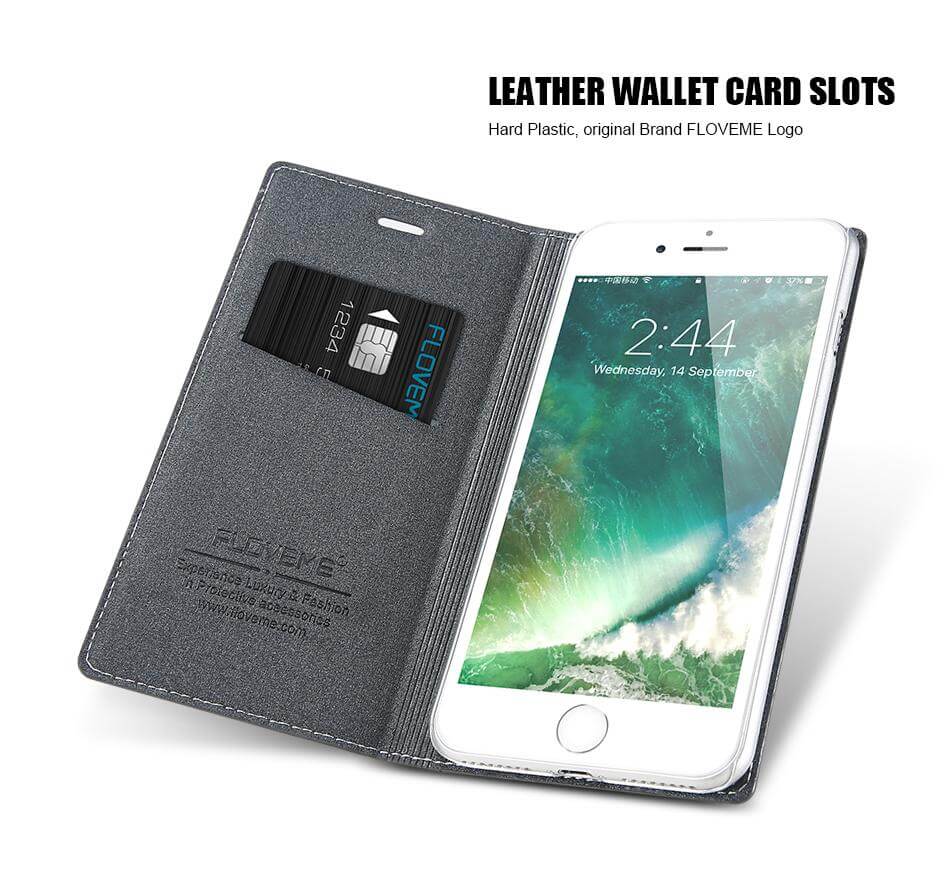 Luxury Flip Card Slot Leather Cases For iPhone X and Other Models