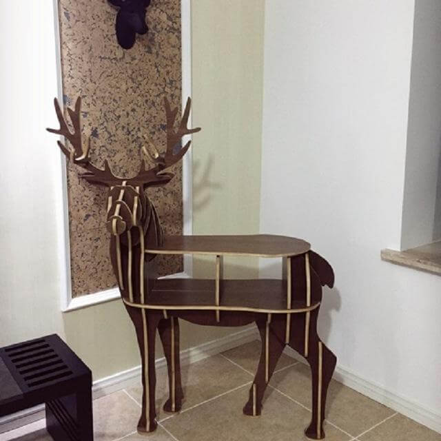 High-end Wooden Reindeer Puzzle Table