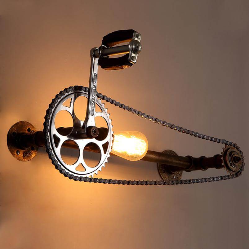 Vintage Loft Bicycle Gear Chain Lamp