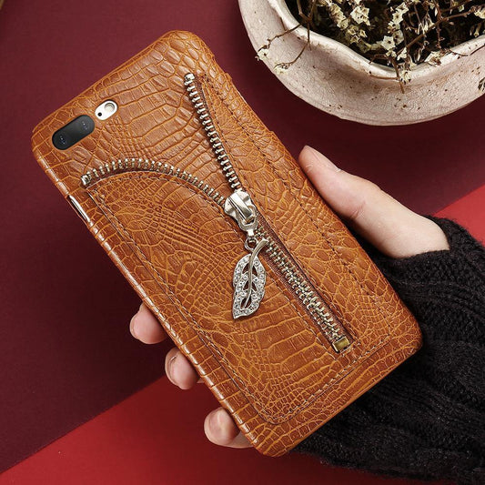 Retro Crocodile Grain Leather Case For Iphone Models