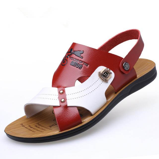 Summer Fashion Men Beach Slippers Breathable Leather