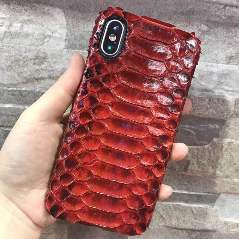 Luxury Genuine Python Skin Leather Case For iPhone X