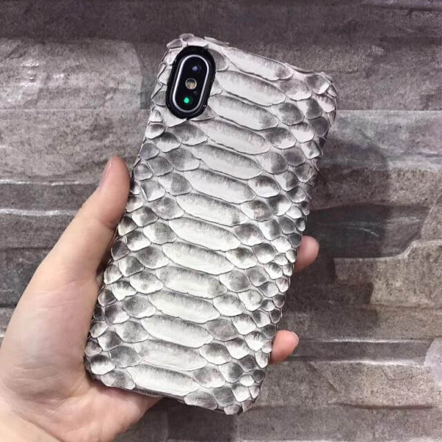 Luxury Genuine Python Skin Leather Case For iPhone X