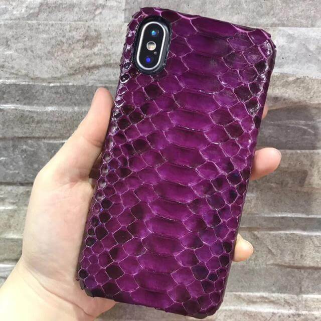 Luxury Genuine Python Skin Leather Case For iPhone X