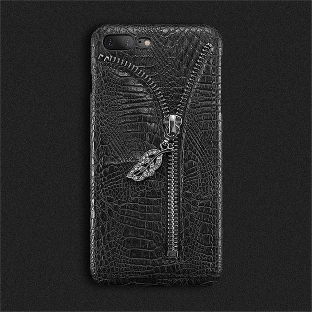 Retro Crocodile Grain Leather Case For Iphone Models