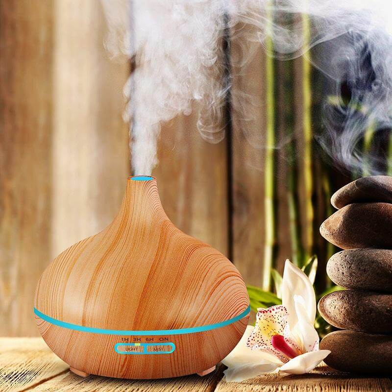 Wood Air Humidifier Essential Oil Diffuser Aroma Lamp - UTILITY5STORE
