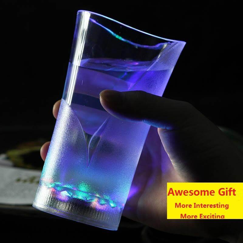 Valentine Day Flashing Colorful LED Light Up Cup Glass