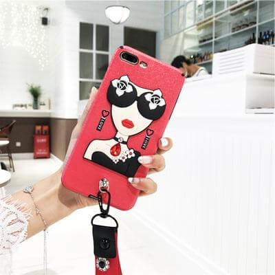 Sexy Sunglasses Iphone Cases with Flower Hand Strap